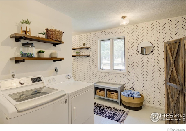 30795 W Ridge Rd, Buena Vista, CO 81211 - laundry area featuring separate washer and dryer and a textured ceiling