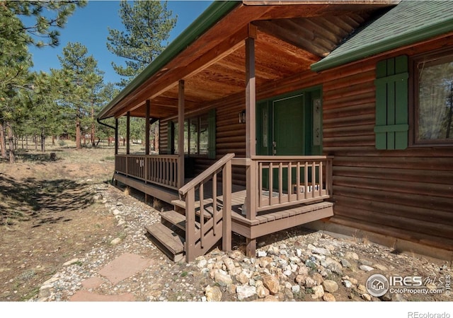 30795 W Ridge Rd, Buena Vista, CO 81211 - view of property exterior with a shingled roof and a porch