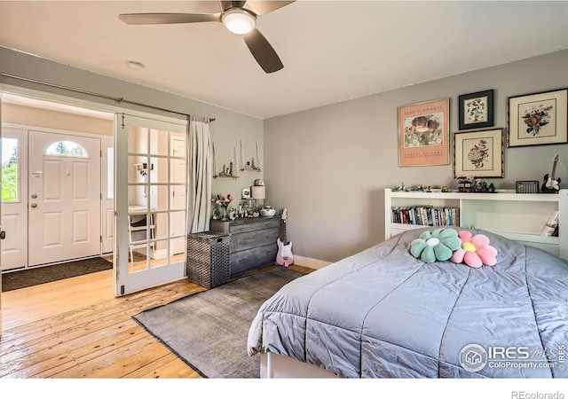 4815 Sugarloaf Rd, Boulder, CO 80302 - bedroom featuring wood-type flooring and ceiling fan