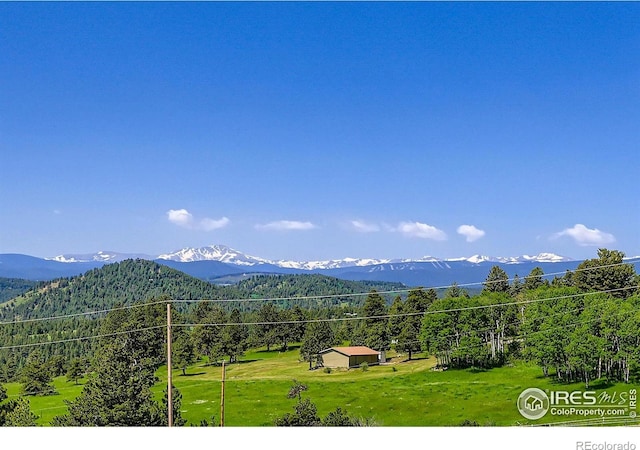 4815 Sugarloaf Rd, Boulder, CO 80302 - view of mountain backdrop with a heavily wooded area
