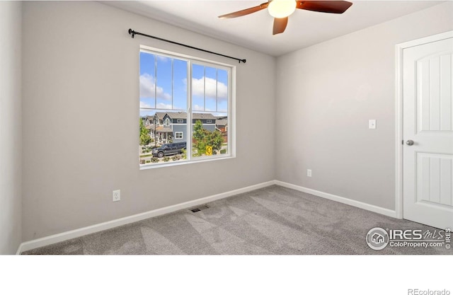 2742 Cooperland Blvd, Berthoud, CO 80513 - spare room with ceiling fan and carpet flooring