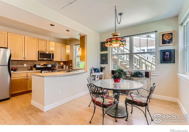 193 2nd Ave Unit A, Lyons, CO 80540 - dining area featuring light wood finished floors