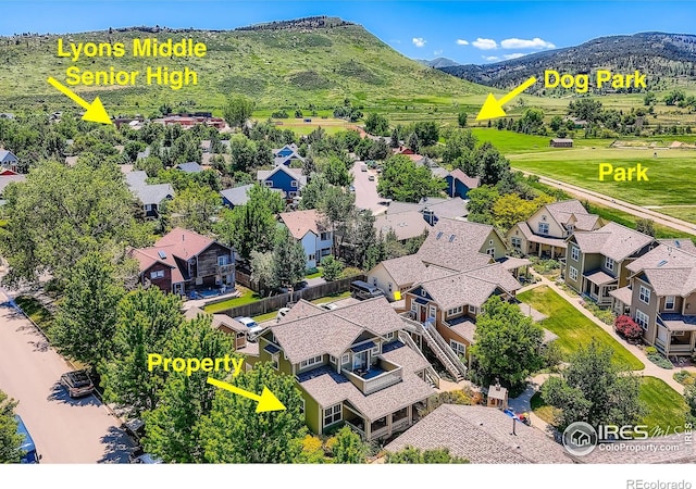 193 2nd Ave Unit A, Lyons, CO 80540 - aerial view of a mountain backdrop