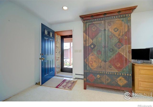 7035 S Boulder Rd, Boulder, CO 80303 - carpeted entryway featuring baseboard heating and recessed lighting