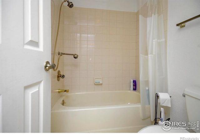 7035 S Boulder Rd, Boulder, CO 80303 - bathroom with toilet and shower / tub combo with curtain
