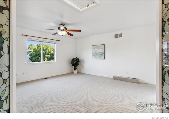1993 S Fork Dr, Lafayette, CO 80026 - empty room featuring carpet flooring, a ceiling fan, and attic access
