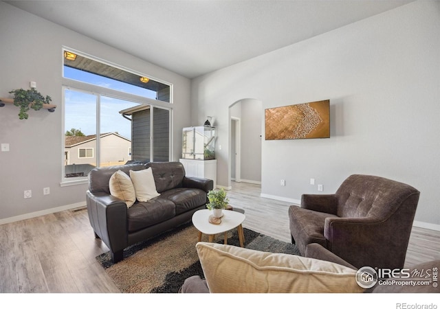 660 Cimarron Trl, Ault, CO 80610 - living room with wood finished floors and arched walkways