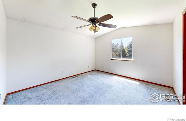 2027 Churchill Ct, Fort Collins, CO 80526 - carpeted spare room with vaulted ceiling and ceiling fan