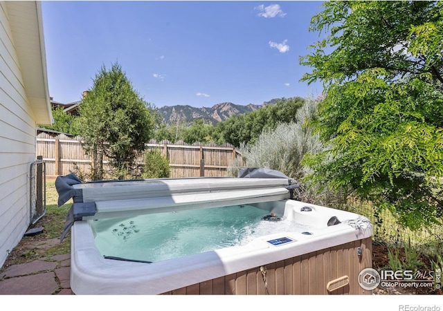 4223 Eldorado Springs Dr, Boulder, CO 80303 - view of pool featuring a hot tub and a mountain view