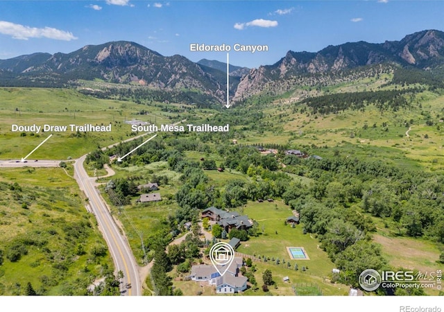 4223 Eldorado Springs Dr, Boulder, CO 80303 - aerial view of a mountain backdrop