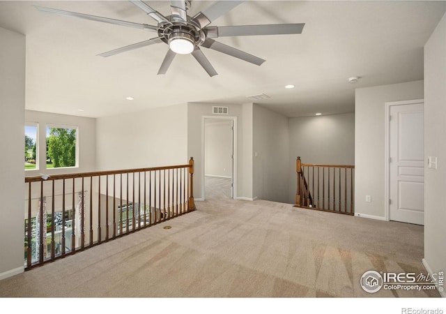 5127 Exploration Ln, Fort Collins, CO 80528 - spare room featuring carpet floors, ceiling fan, recessed lighting, and a smoke detector