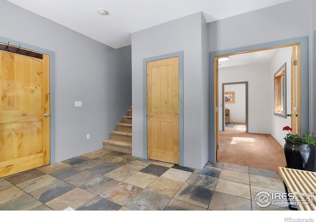 3727 Gamble Gulch Rd, Black Hawk, CO 80422 - foyer entrance with stairs and stone finish flooring