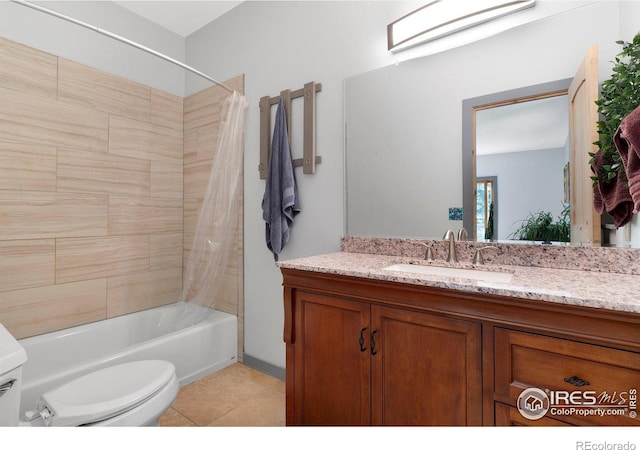 3727 Gamble Gulch Rd, Black Hawk, CO 80422 - full bath featuring vanity, shower / bathtub combination with curtain, and tile patterned floors