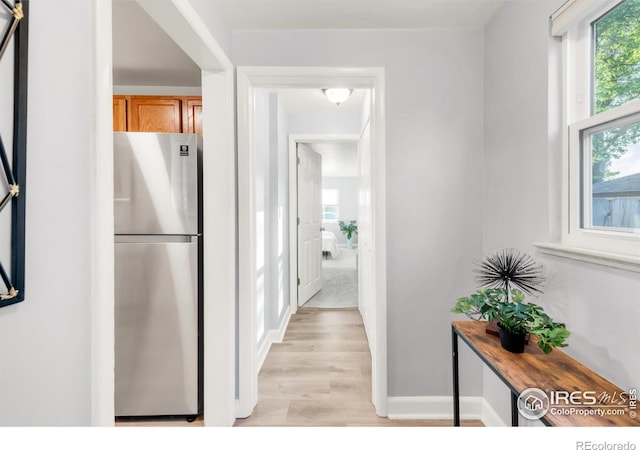 4240 Harlan St, Wheat Ridge, CO 80033 - hall featuring light wood-style flooring and baseboards