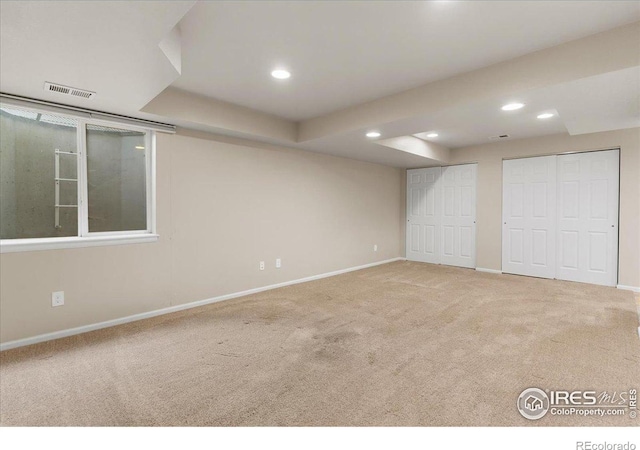 3632 Cassiopeia Ln, Fort Collins, CO 80528 - unfurnished bedroom featuring carpet, two closets, and recessed lighting