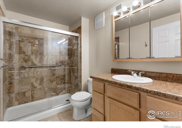 3632 Cassiopeia Ln, Fort Collins, CO 80528 - full bath with vanity, a shower stall, and tile patterned floors
