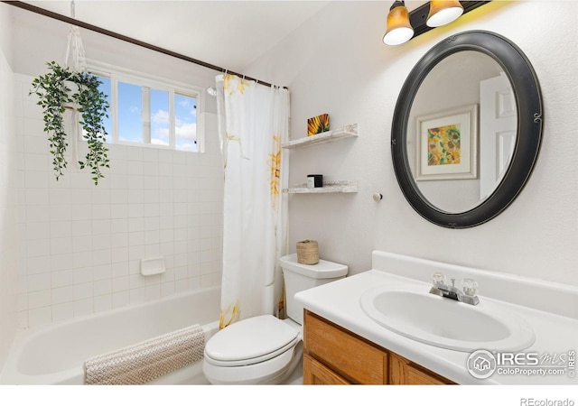 1026 Red Oak Dr, Longmont, CO 80504 - full bath featuring vanity and shower / bath combo with shower curtain