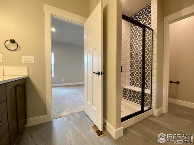 7156 Feather Reed Dr, Wellington, CO 80549 - bathroom with a shower stall and vanity