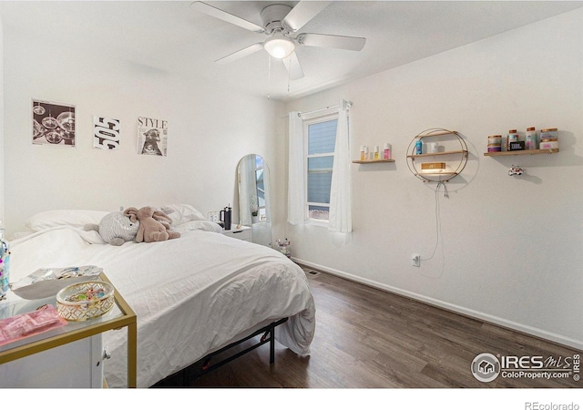 2065 Wildwood St, Lochbuie, CO 80603 - bedroom featuring wood finished floors and a ceiling fan
