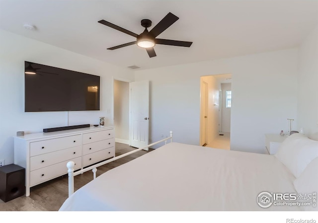 6645 Dry Fork Dr, Frederick, CO 80516 - bedroom with wood finished floors and ceiling fan