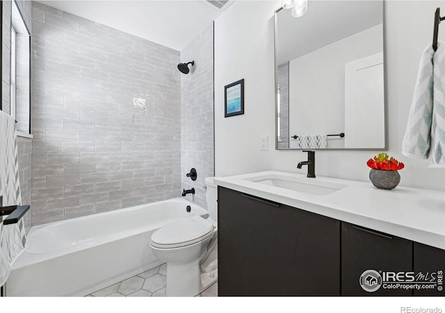 3275 19th St, Boulder, CO 80304 - full bathroom with vanity, bathing tub / shower combination, and tile patterned flooring