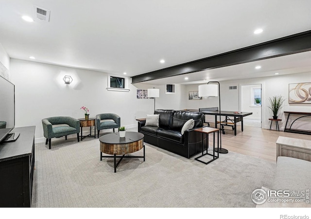 3275 19th St, Boulder, CO 80304 - living room featuring recessed lighting and light wood finished floors