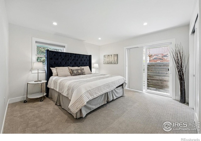 3275 19th St, Boulder, CO 80304 - carpeted bedroom featuring recessed lighting and access to outside