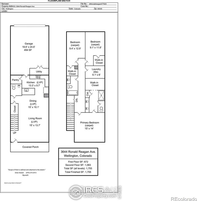 3644 Ronald Reagan Ave, Wellington, CO 80549 - view of floor plan / room layout