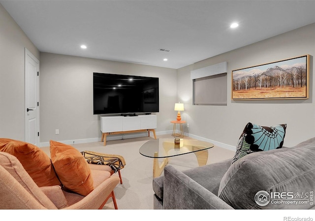 3470 16th St, Boulder, CO 80304 - carpeted living room featuring recessed lighting and baseboards