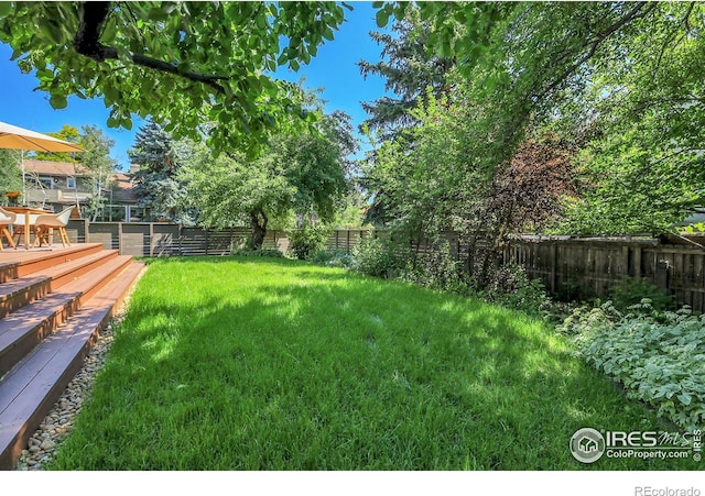 3470 16th St, Boulder, CO 80304 - fenced backyard with a wooden deck