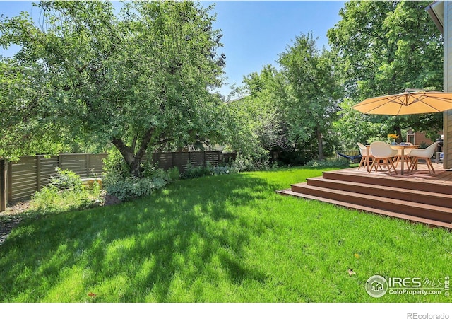 3470 16th St, Boulder, CO 80304 - fenced backyard with a deck