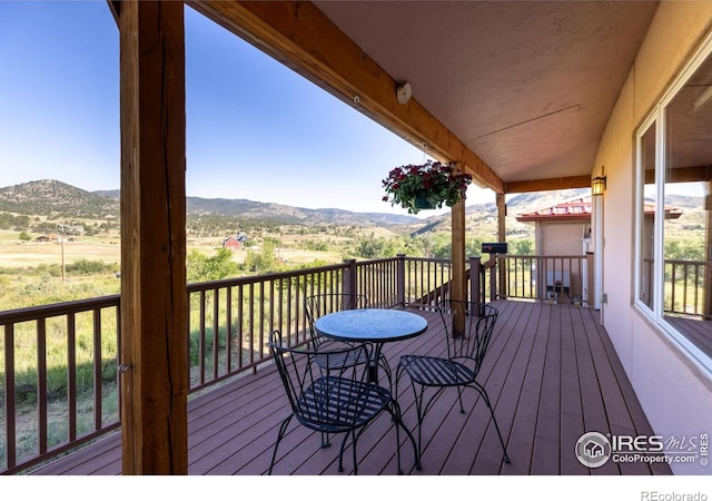 108 Lonestar Rd, Lyons, CO 80540 - wooden deck featuring a mountain view
