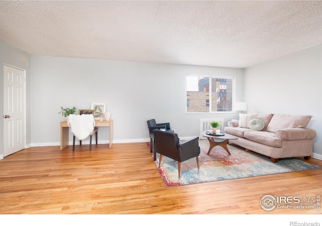 1100 Colorado Blvd Unit 305, Denver, CO 80206 - living area featuring light wood-style floors and a textured ceiling