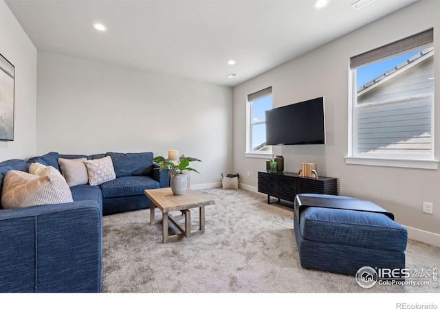 3315 Heron Lakes Pkwy, Berthoud, CO 80513 - living room featuring carpet and recessed lighting