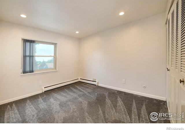 3240 Iris Ave Unit 201, Boulder, CO 80301 - unfurnished bedroom with carpet flooring, recessed lighting, and a baseboard heating unit