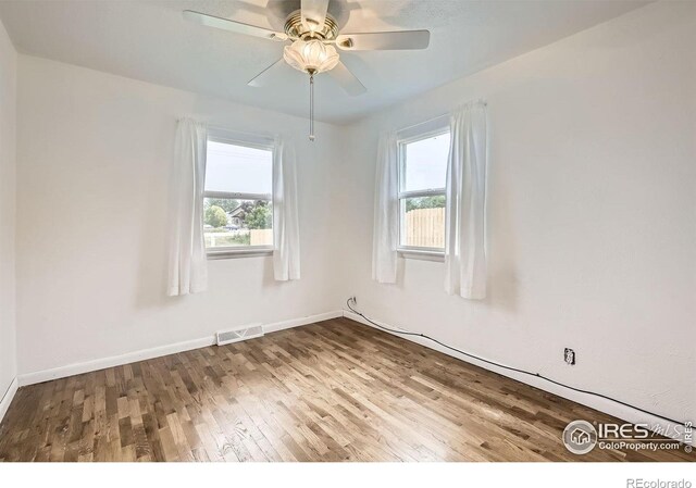 4331 Page Pl, Loveland, CO 80537 - spare room with plenty of natural light, wood finished floors, and ceiling fan