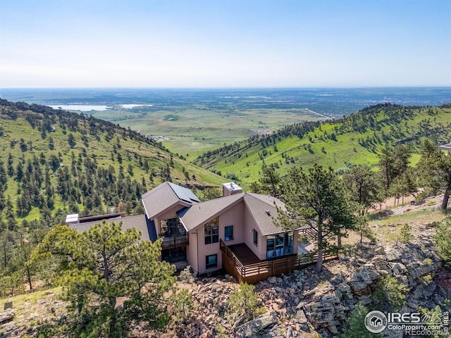 6183 Red Hill Rd, Boulder, CO 80302 - view from above of property with a mountain backdrop