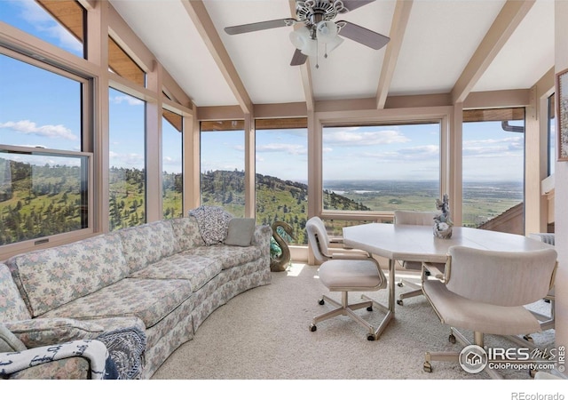 6183 Red Hill Rd, Boulder, CO 80302 - sunroom featuring beam ceiling and carpet