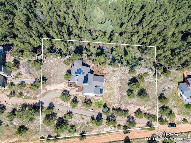 6183 Red Hill Rd, Boulder, CO 80302 - aerial view of property's location with property boundaries highlighted