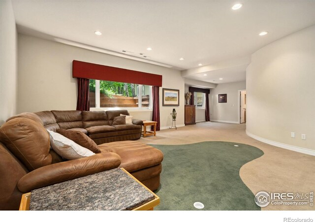 4926 Saint Andrews Ct, Loveland, CO 80537 - living area with light colored carpet and recessed lighting
