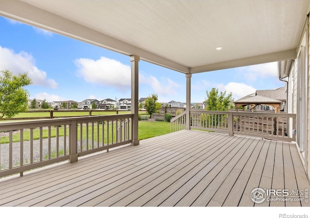 5226 Inland Ave, Firestone, CO 80504 - deck with a residential view and a fenced backyard