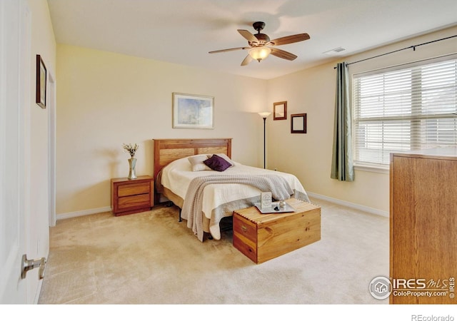 2421 Santa Fe Dr Unit B, Longmont, CO 80504 - bedroom with carpet floors and ceiling fan