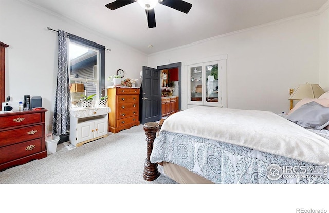 1825 7th Avenue Various, Greeley, CO 80631 - carpeted bedroom featuring crown molding and ceiling fan