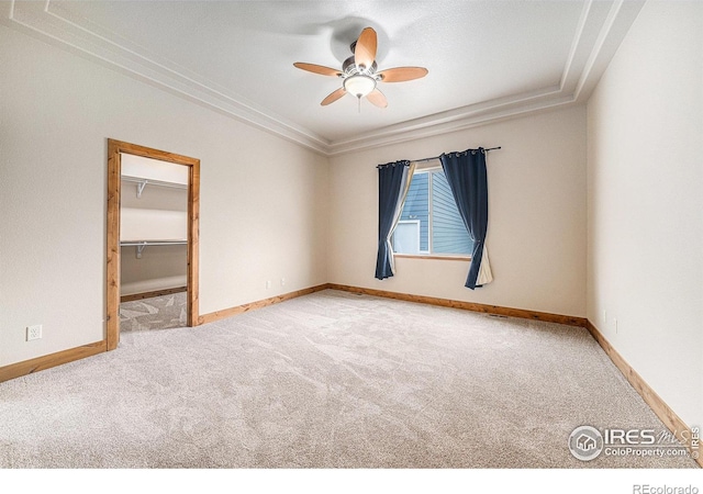 20199 Leola Way, Eaton, CO 80615 - spare room featuring carpet, a ceiling fan, and crown molding