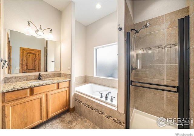 20199 Leola Way, Eaton, CO 80615 - full bath with a bath, a stall shower, and vanity