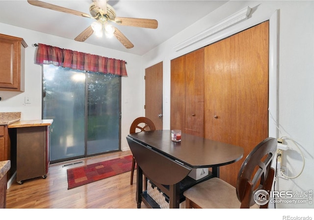 3920 Windom St, Fort Collins, CO 80526 - dining space with light wood-type flooring and a ceiling fan