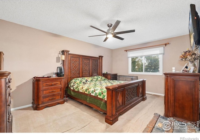 3920 Windom St, Fort Collins, CO 80526 - bedroom with light carpet, a textured ceiling, and ceiling fan