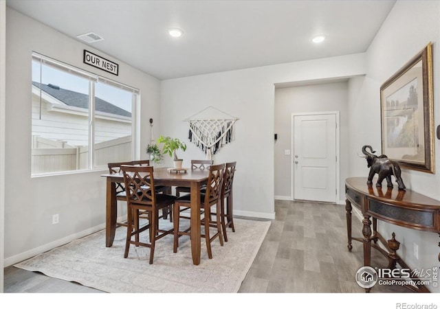 362 Bozeman Trl, Ault, CO 80610 - dining space featuring light wood-style floors and recessed lighting