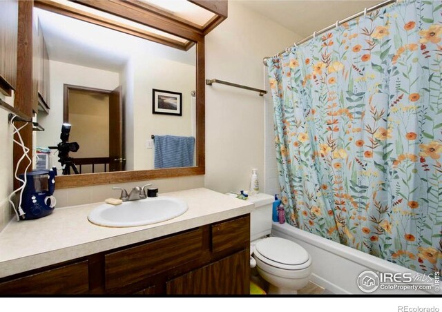 1325 Birch St Unit 12, Fort Collins, CO 80521 - bathroom with vanity and shower / bath combo with shower curtain