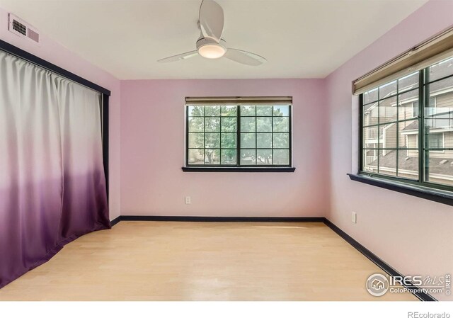5918 Gunbarrel Ave Unit B, Boulder, CO 80301 - empty room featuring light wood-type flooring and ceiling fan